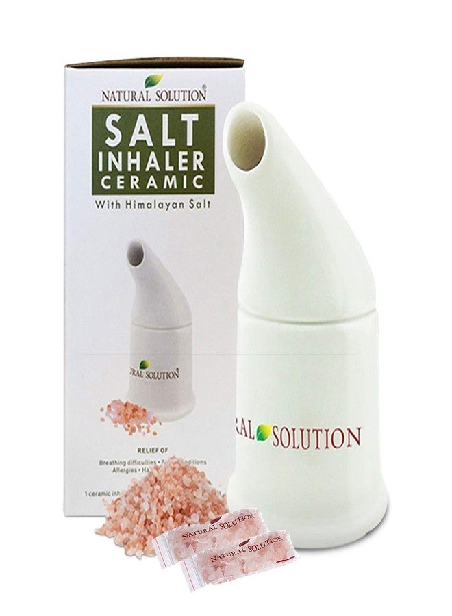 Natural Solution Ceramic Pink, Cleans The Respiratory System Great for Allergy, Asthma Relief, and Other Respiratory Conditions , Salt Inhaler, 1 Count